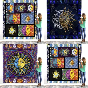 

SOFTBATFY Sun and Moon Print All Season Quilt For Kids Adult Bed Soft Warm Blanket Quilt Dropshipping