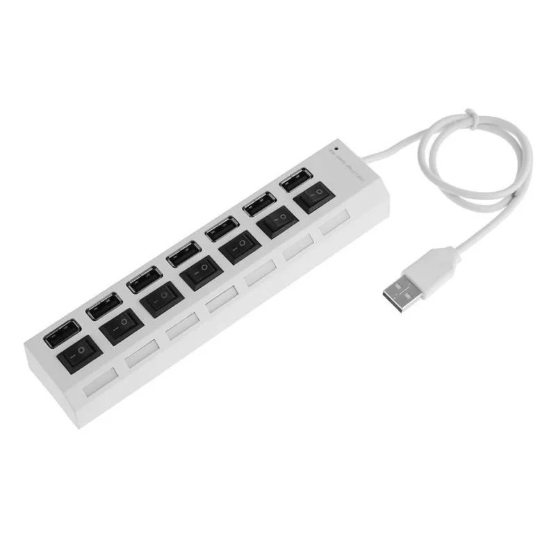 7 портов концентратор USB2.0 адаптер сплиттер розетка Высокая скорость с переключателем fr компьютер абсолютно и высокое качество