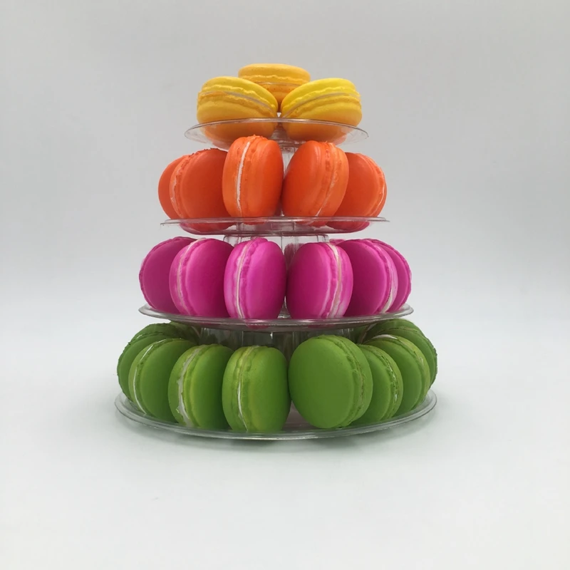 4 яруса круглая башня Макарон Стенд торт дисплей стойки для свадьбы День рождения Декор