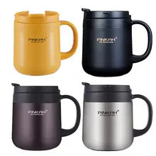 340 мл/460 мл домашний офис кружка для воды с ручкой двойная крышка вакуумная 304 нержавеющая сталь кружка кофе термос кружка