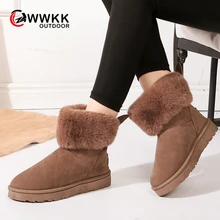 WWKK/женские классические зимние ботинки высокого качества в австралийском стиле зимние ботинки из натуральной кожи, увеличивающие рост, без застежки, г. Брендовая женская теплая обувь