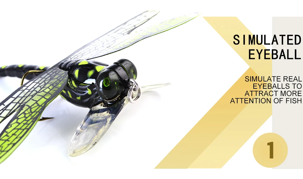 Description Picture 4 of itemFTK 6g Topwater Dragonfly Dry Flies Insect Fly Fishing Lure 75mm Trout Popper Hard Lure Artificial Bait Wobblers