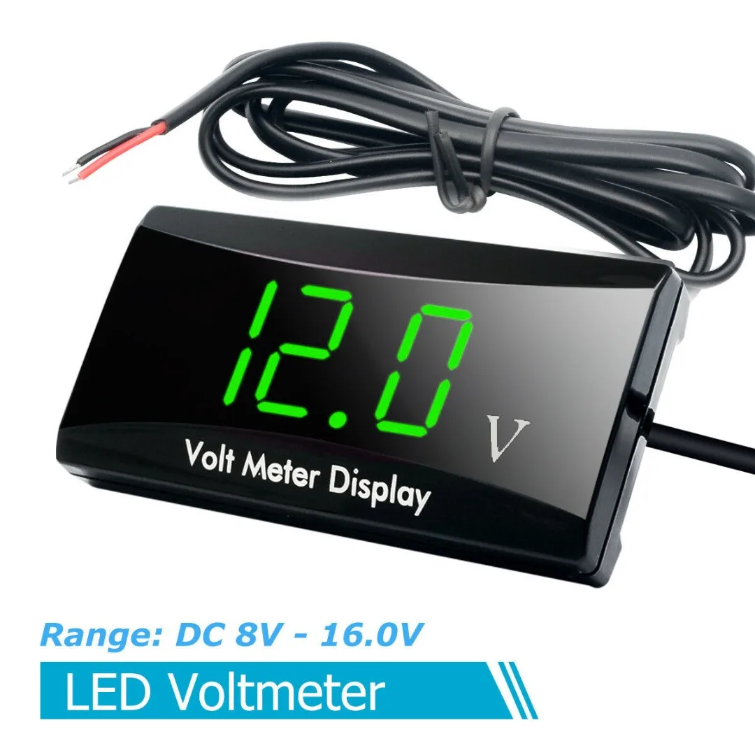 3-digit LED Digital Display Car Voltmeter Volt Meter General Purpose For 12V Voltmeter Of Automobile And Motorcycle