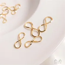 

14K Gold Filled Figure 8 accessories link piece end buckle Diy bracelet necklace earrings pendant accessories