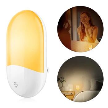 

2020 LED Night Light Sensor Control Mini Toilet Lights 0.7W Photosensitive Lightings For Wall, Room, Plug In Restroom