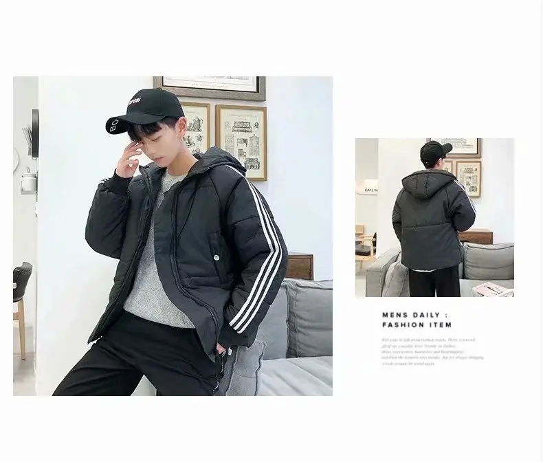 Winter Coat MEN'S Cotton-padded Coat Cotton-padded Jacket down Coat Cotton Coat Students Couples Short Harajuku Wind Korean-styl
