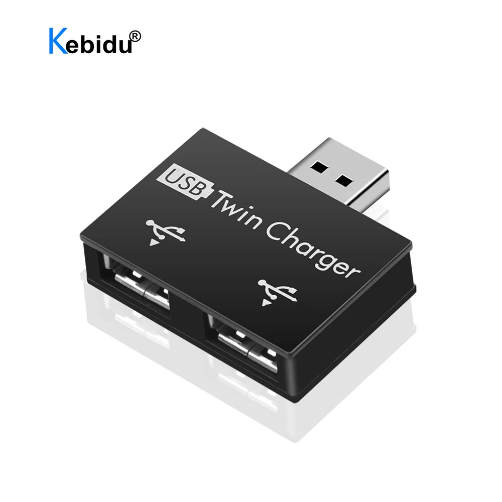 2 порта USB-Сплиттер USB2.0 штекер к двойному зарядному устройству двойной