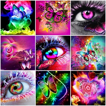 

HUACAN 5D DIY Diamond Painting Full Square Butterfly Diamond Art Embroidery Animal Handmade Mosaic Home Decoration Gift