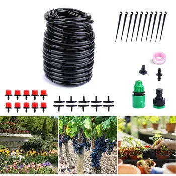 

DIY Micro Drip Irrigation Self Plant Watering Garden Hose System Set Auto Timer Adjustable Dripper Tubing Quick Connector Parts