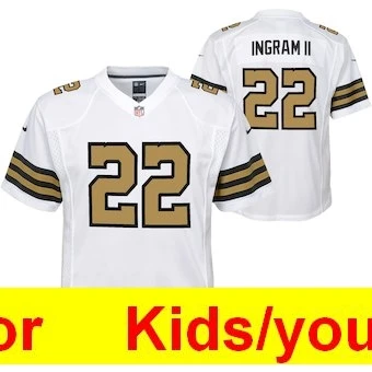 Белый Молодежная игра в Орлеан Элвин Камара Drew Brees Marshon Lattimore Майкл Томас Марк Инграм цветные спортивные футболки - Цвет: Белый