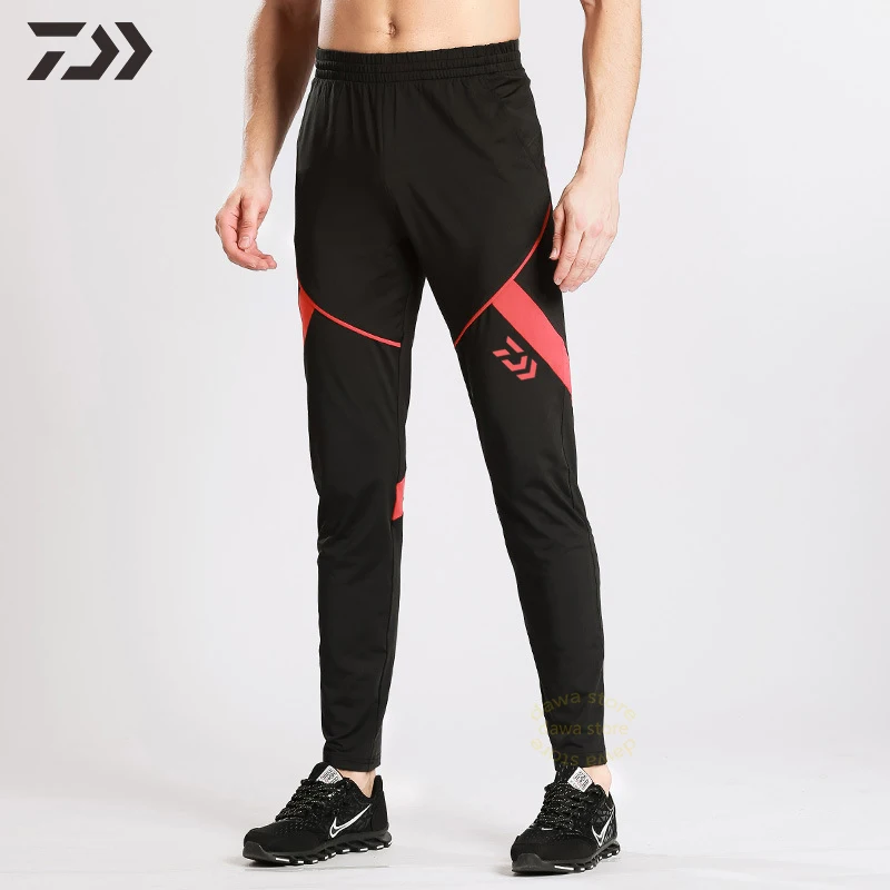 RED Брюки для рыбалки Daiwa, одежда для рыбалки, быстросохнущие Лоскутные весенне-осенние мужские штаны для бега, спортивные штаны, брюки для улицы - Цвет: RED