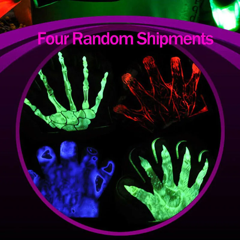 

Halloween Fluorescent Gloves Light up Colorful Nightclub Fancy Dress Costume Props Hogard