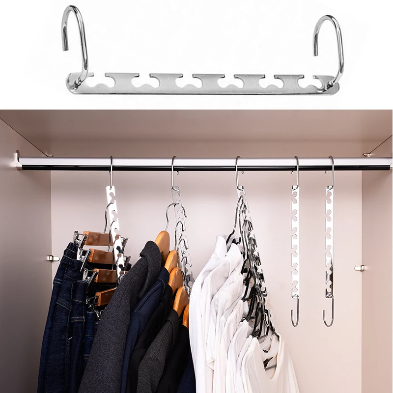 Magic Cloth Hanger Space Saving Hangers Metal Closet Organizer for Closet Wardro 