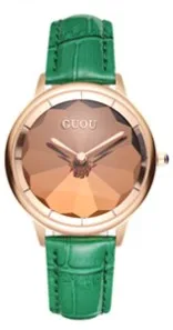 green leather Новые модные женские часы простые Романтические часы из розового золота женские наручные часы женские часы relogio feminino reloj mujer Прямая поставка - Цвет: green leather