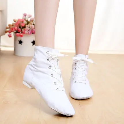 5141 High Top White Купоны, женские парусиновые танцевальные туфли на шнуровке, балетные кроссовки с пуантами для женщин, мужчин, женщин, парусиновые танцевальные джазовые туфли - Цвет: 5141 High Top White