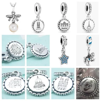 

PDD DZ 04 925 Sterling Silver Spring New Charm Pendant with DIY Bracelet Necklace Jewelry Gift Carving Suitable for Women