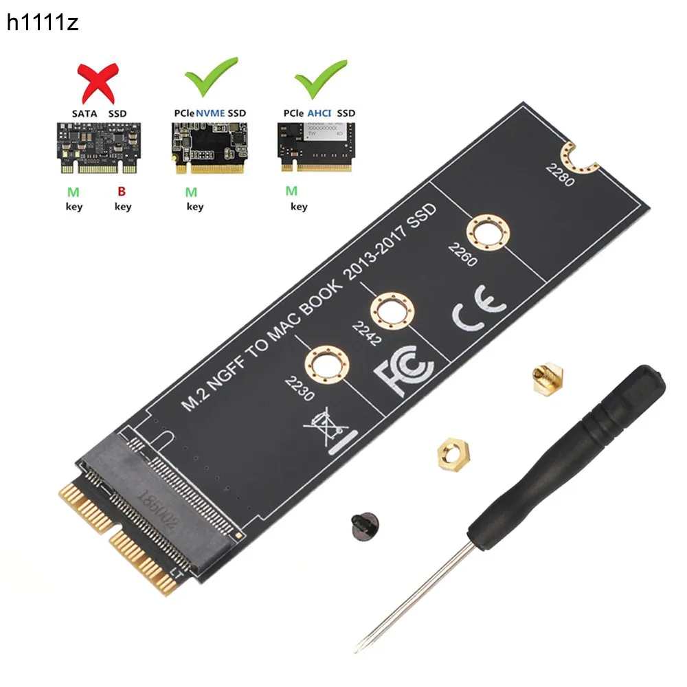 Карта адаптера M.2 NVME SSD для MacBook Air Pro Retina 2013-2017 NVME/AHCI обновленный комплект A1465 A1466 A1398