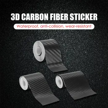 Pegatina de fibra de carbono protectora de pasta umbral de puerta automática espejo lateral cinta antiarañazos película