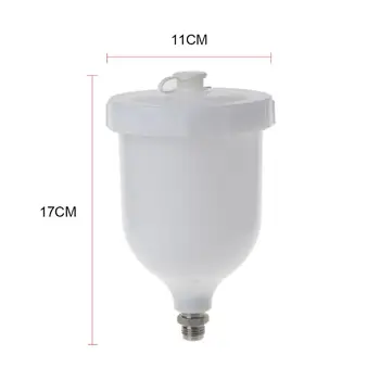 

T600 600Ml Plastic Paint Cup Pot Spray Gun Sprayer Fast Mover Threaded Connector Jet Car Accessories Hotselling 63HF
