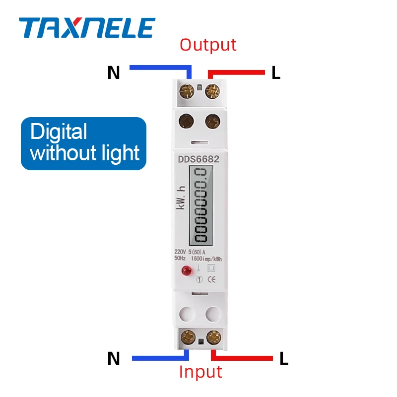 Din-рейку однофазный двухпроводной ЖК-дисплей с подсветкой ваттметр Потребляемая мощность ватт счетчик энергии кВтч 5-60A 230 В 50 Гц Электрический