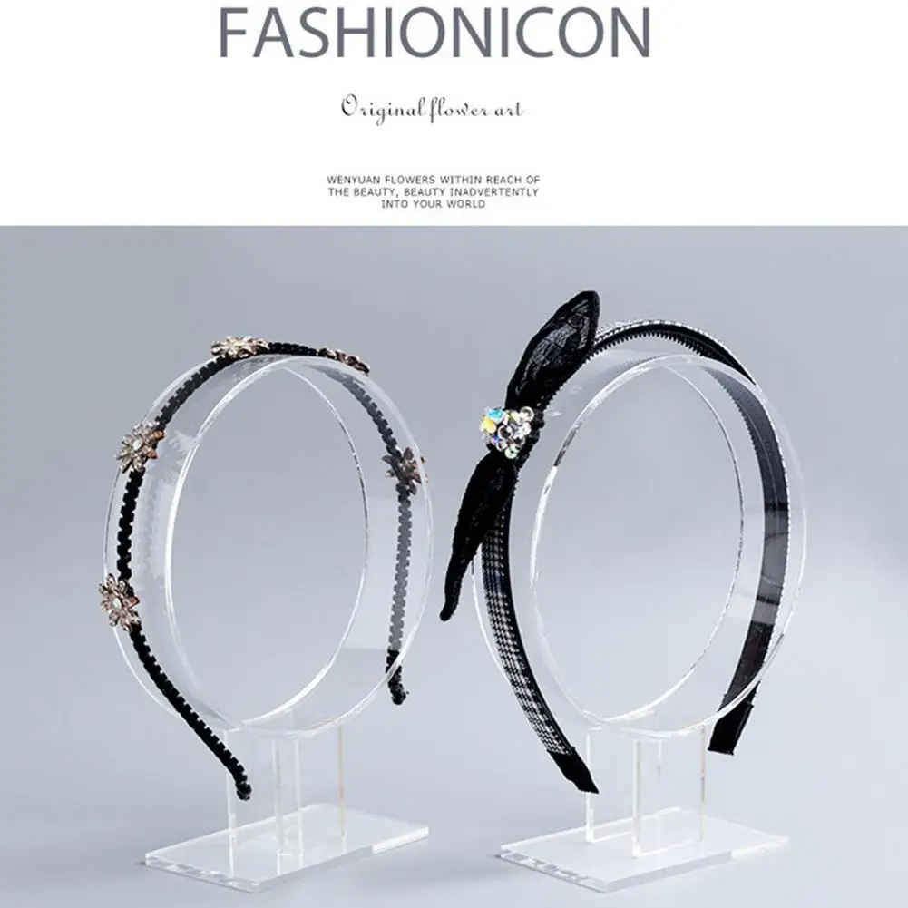 Acrylic Headband Holder Hair Band Headgear Display Stand Black