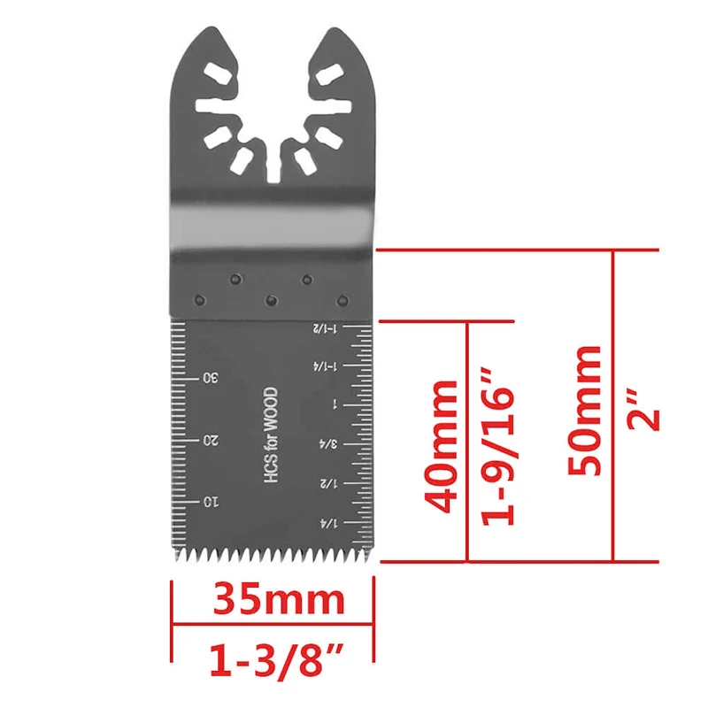 

50PCS 1-3 / 8 inch (35mm) Oscillating Multi Tool Japanese Tooth Saw Cutter Set Apply to cut-outs for switches