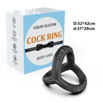 Men's Masturbator Silicone Penis Cock Sexy Dual Dick Enlarger Ring for Couples Lover Sex Toys to Men Time Delay Ejaculation 5