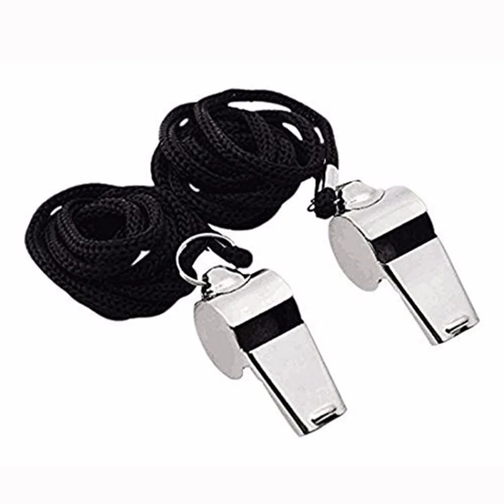 Metal Whistle Referee Sport Rugby Party Training School Soccer Football Basketball Cheerleaders Cheer Stainless Steel With Rope | Дом и сад