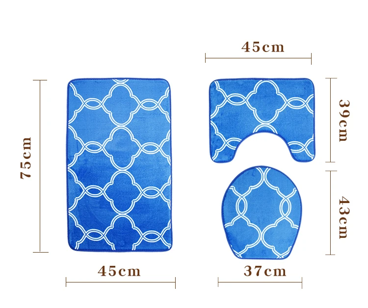 TONGDI ванная комната ковер Туалет набор печать элегантный узор бархат мягкий душ эластичный Абсорбент нескользящие коврики украшения для