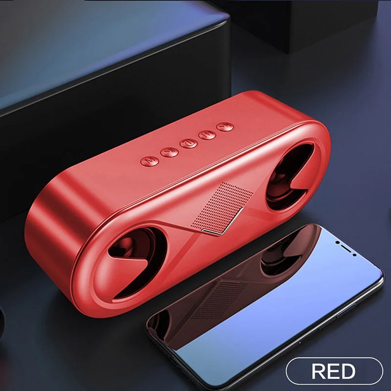 10 Вт портативный Bluetooth 5,0 беспроводной динамик бытовой мини супер бас Bluetooth динамик с светодиодный мигающий светильник громкой связи - Цвет: Красный