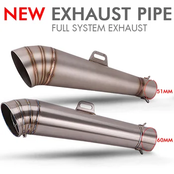 

universal 60mm 51mm motorcycle exhaust pipe muffler gp excape moto for r6 z900 gsx750r cb650f z750 mt125 sv650 pcx125 z1000sx r3