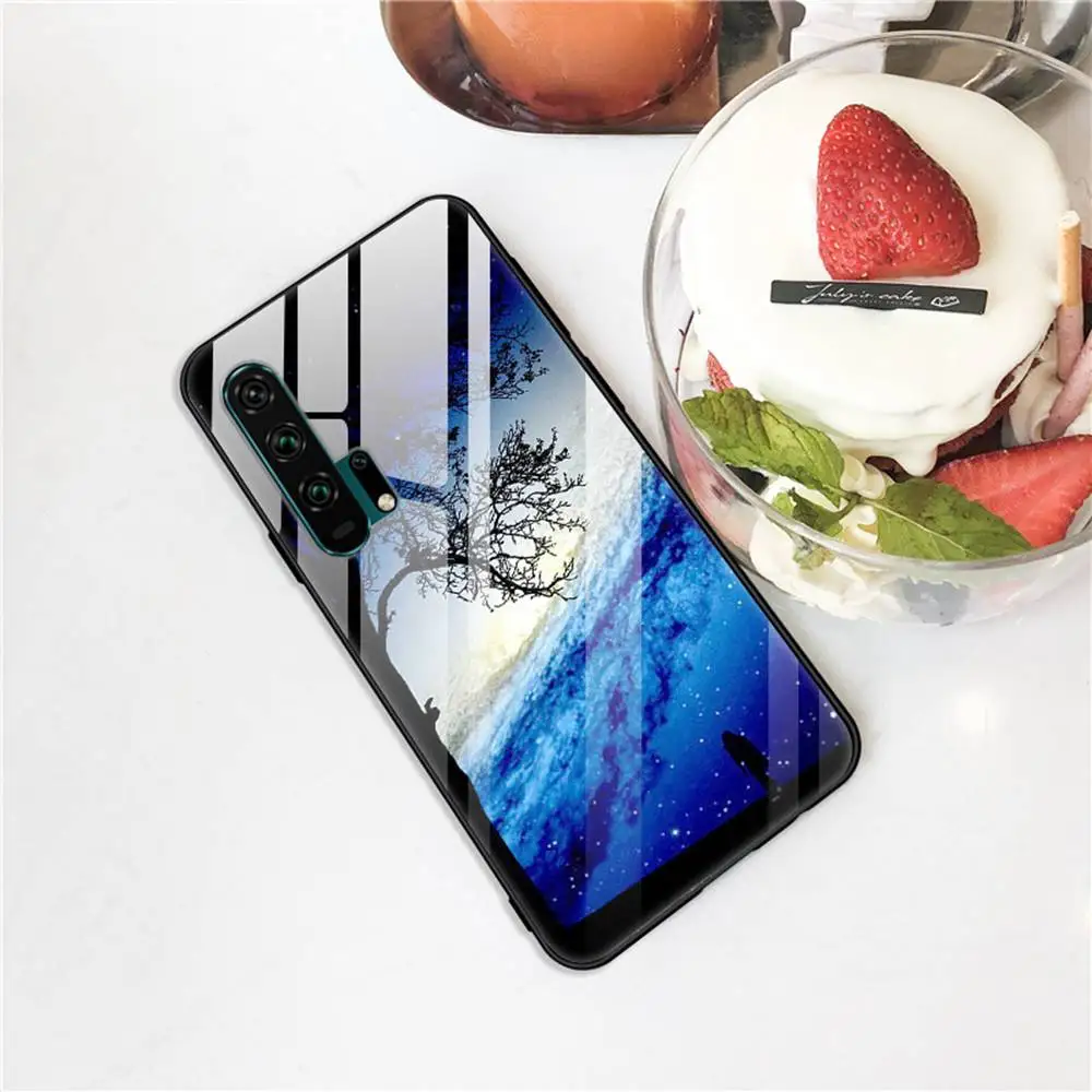 Для huawei Honor 20 Pro закаленное стекло ударопрочный чехол с принтом чехол-крышка с узорами бампер для huawei Honor 20 чехол Coque