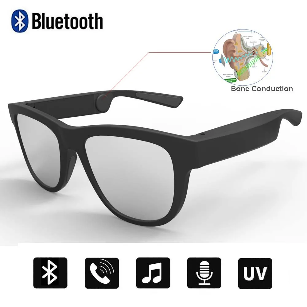 Black Silver Mirror Conway, беспроводные Bluetooth солнцезащитные очки, костная проводимость, смарт-аудио, солнцезащитные очки, открытые уши, музыка, голосовой вызов, поляризованные очки для вождения - Цвет линз: Black Silver Mirror