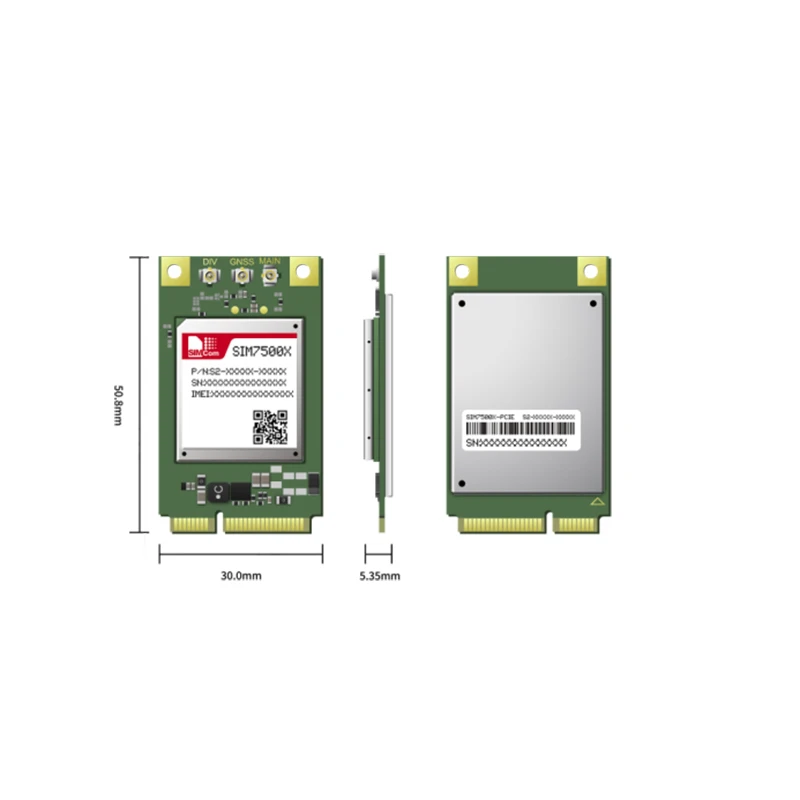 SIMCOM SIM7500AD MINI PCIE LTE Cat1 модуль FDD B2/B4/B12 WCDMA B2/B5 T Mobile FOTA LBS TLS VoLTE GNSS приемник UTMS GSM| |