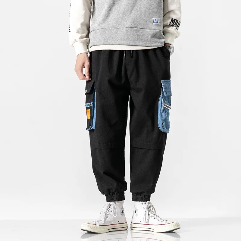 

Wu Airlines 2020 Spring Bib Overall Men's Popular Brand Loose-Fit xi ha ku Casual Skinny Cargo Harem Ankle Banded Pants Fashion