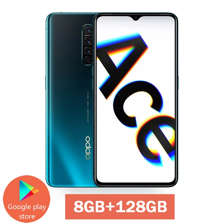 Oppo Reno Ace 4G LTE мобильный телефон Snapdragon 855 Plus 90HZ дисплей AMOLED 8G ram 128G rom 65W Super VOOC смартфон - Цвет: 8GB 128GB Blue