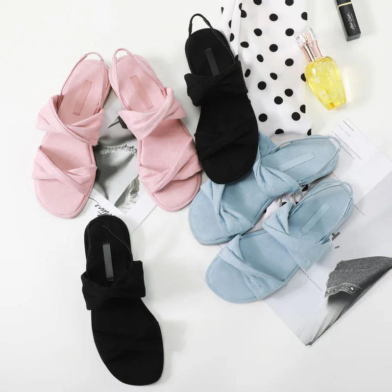 

Small CK WOMEN'S Shoes 2019 New Style Sandals in a Bowl with WOMEN'S Shoes Double Kink Ornaments WOMEN'S Sandals Open Toe Flat S