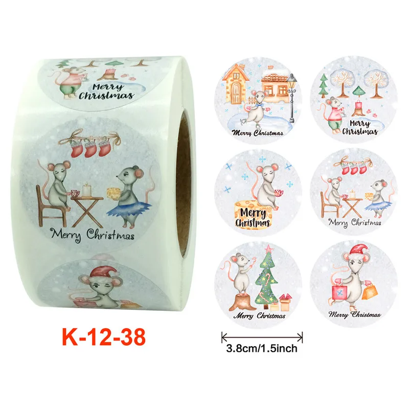 1.5 inch Kawaii Cute Christmas thank you Stickers Pumpkin Sealing Halloween Sticker Roll for gift packaging decoration 100pcs - Image 4