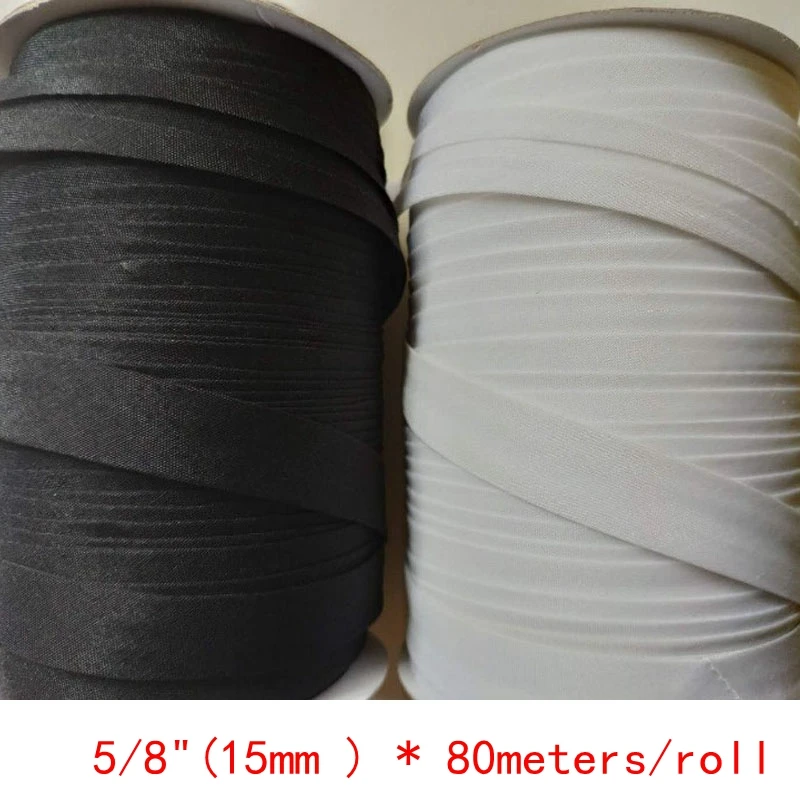 5/8"(15mm ) Width Cotton Bias Binding Tape Black White Cutting Fold Tape Trimming DIY Craft