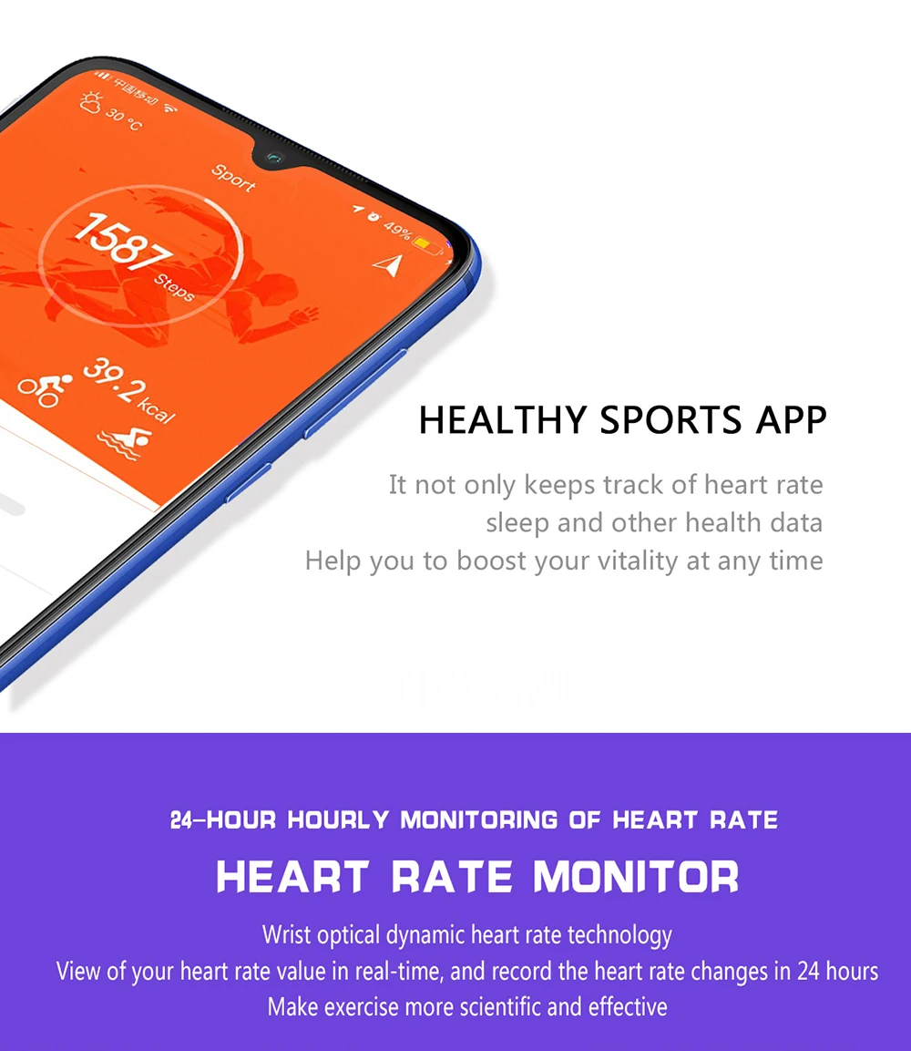  M4 Smart Wristband Fitness Bracelet Color Touch Screen Bracelet Heart Rate Blood Pressure Tracker W - 4000033619192