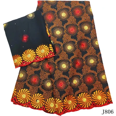 Фиолетового цвета в африканском стиле фут getzne высокое качество ткань, парча из Африканской Гвинеи высоким качеством нигерийское кружево для женщин 5+ 2 двор/лот HJ806 - Цвет: as picture