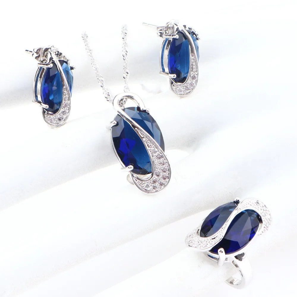 Женский свадебный комплект ювелирных изделий из стерлингового серебра 925 пробы