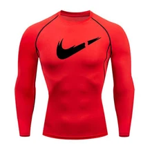 Бренд, мужская спортивная быстросохнущая футболка, тренировочный обтягивающий Топ, термобелье, костюм alliance