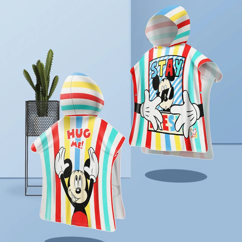 

Disney Children's Bath Towel Cotton Hooded Buttoned Cape Children's Bath Towel Cotton Soft Cut Velvet Cloak Children Bath Towel