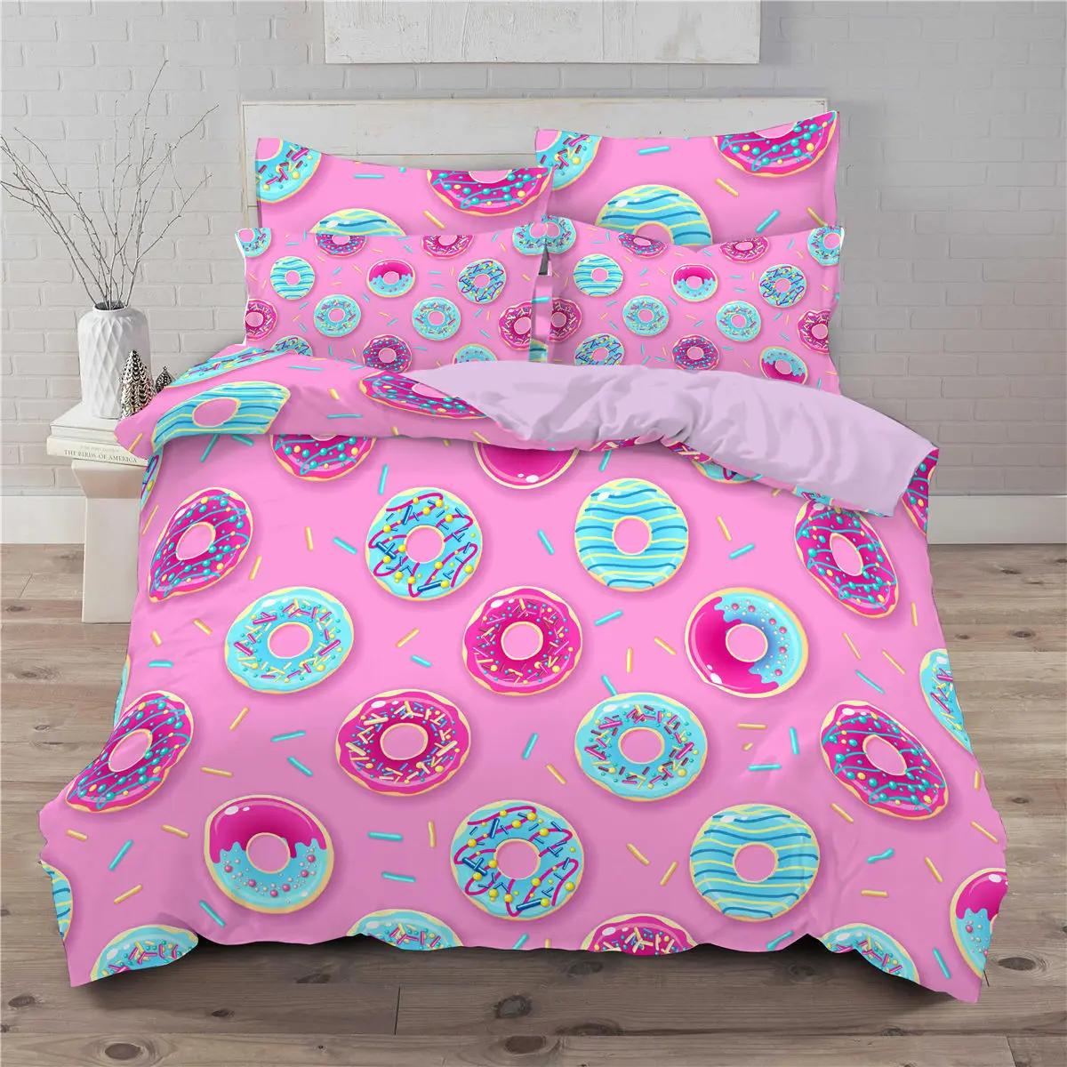 Donuts Doughnut Bedding Set 2/3Pcs Duvet Cover & Pillowcase(s) 3D Printed Quilt Cover Home Textile Gift queen bed set Bedding Sets
