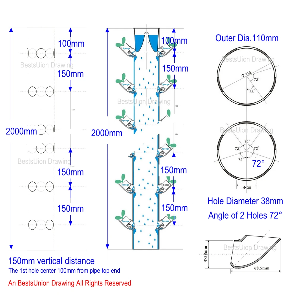 5pcs DIY Plant Grow Pot Cup Hydroponic Colonization Cups Flower Container Hydroponics Vertical Tower Plant Pots Accessories