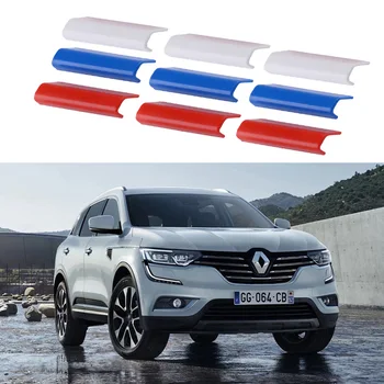 

9Pcs Plastic Car Front Grille Grill Cover Trim France Flag Color Fit for Renault Koleos Latitude Fluence Coupe Megane Clio