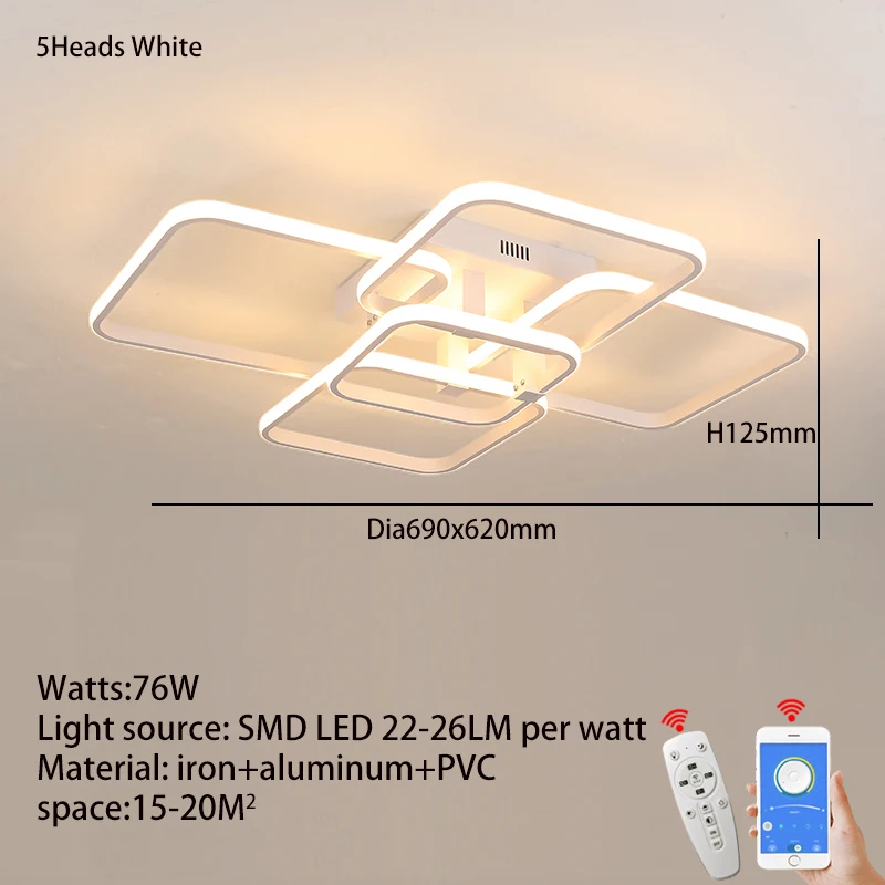 NEW Rectangle Acrylic Aluminum Modern Led ceiling lights for living room bedroom White/Black Led Ceiling Lamp Fixtures AC85-265V glass ceiling lights Ceiling Lights