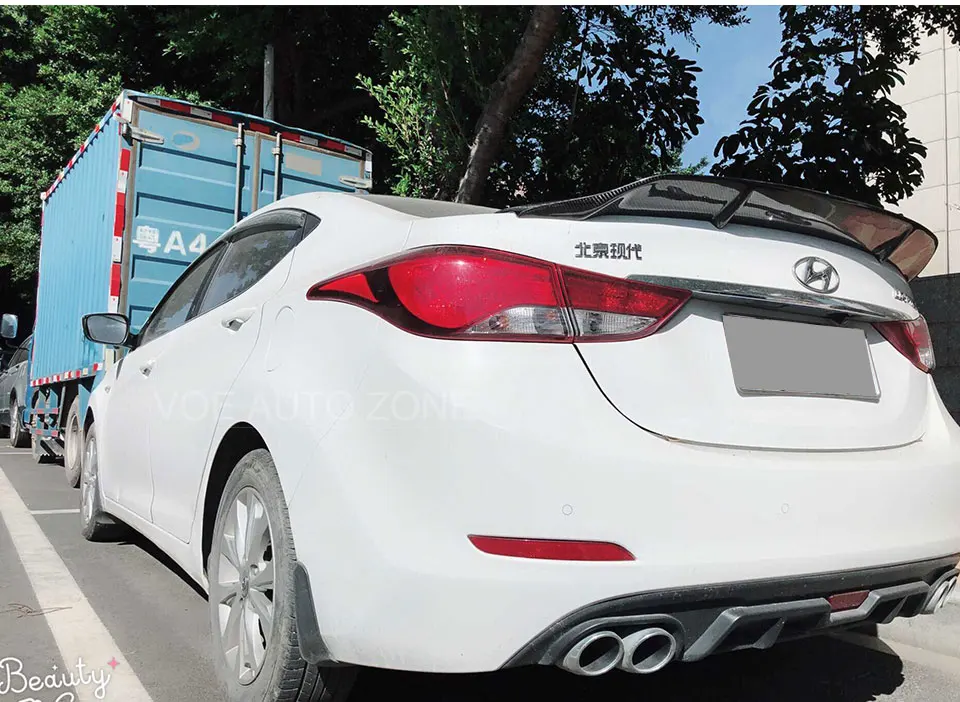 Для hyundai Elantra R-style углеродное волокно спортивный спойлер заднего крыла автомобильный Стайлинг Elantra 2011 2012 2013