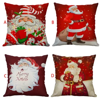 

Merry Christmas Cushion Cover Happy New Year Soft Pillow Cases Christmas Decorations For Home Bedroom Living Room Decor Sofa Car